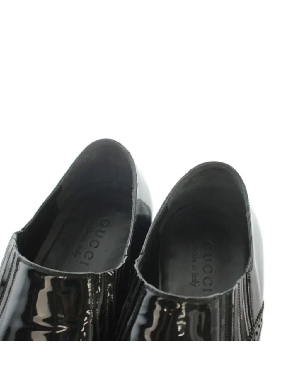 Gucci Dress Shoes Logo Patent Black 9.5